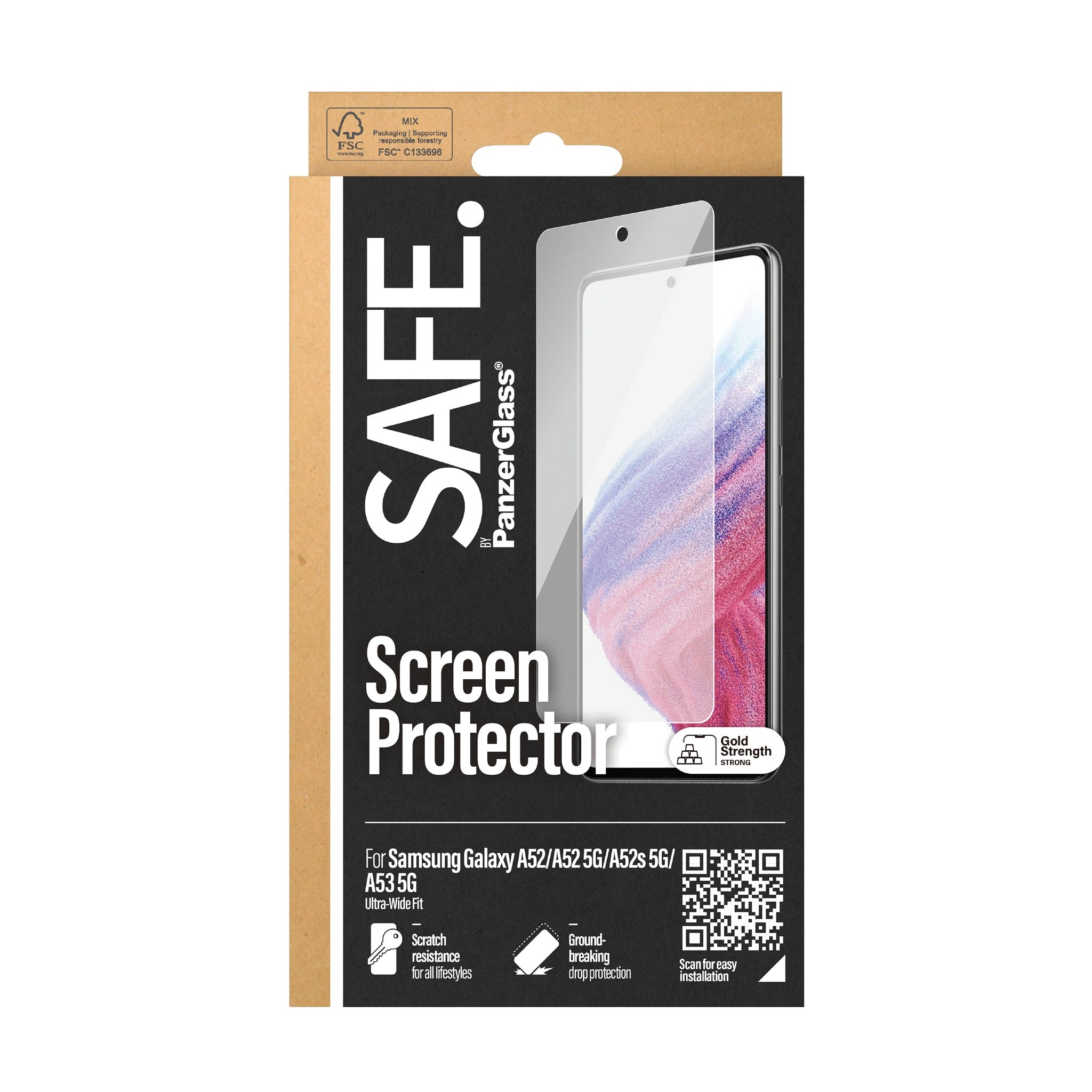 SAFE. by PanzerGlass® Screen Protector Samsung Galaxy A52 | A52 5G | A52s 5G | A53 5G | Ultra-Wide Fit